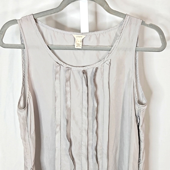 J Crew 100%  Silk  Silver Blouse Size 6 - Picture 3 of 5